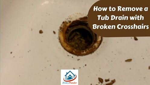 how to remove a tub drain with broken crosshairs