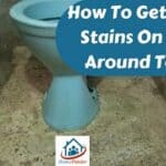 stains on floor around toilet