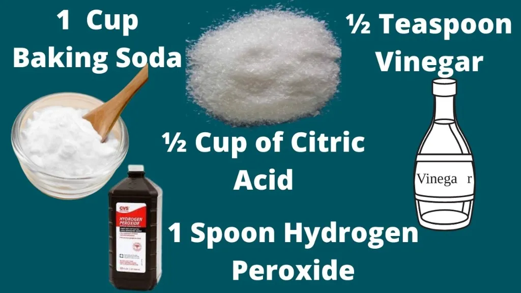 baking soda vinegar citric acid hydrogen peroxide