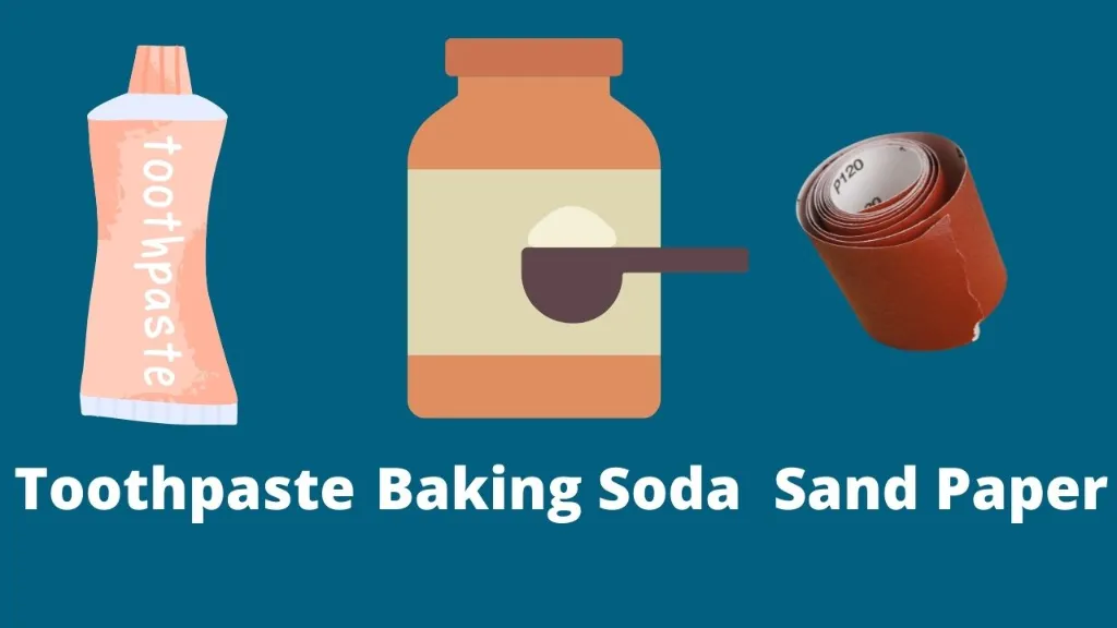 toothpaste baking soda sand paper