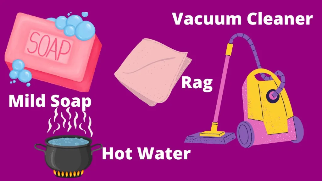 vacuum cleaner soap rag hot water