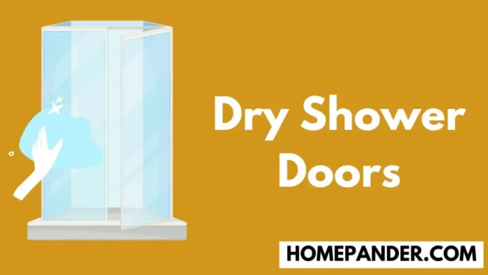 dry shower doors with a clean towel