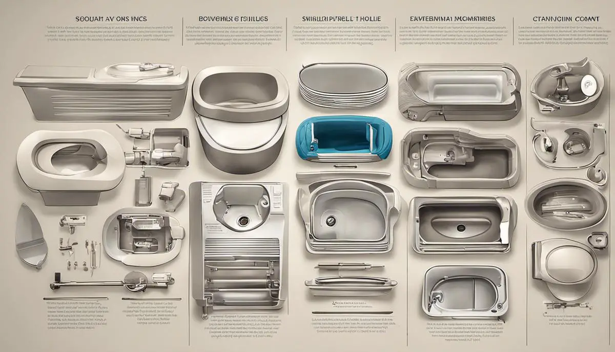 An image portraying the anatomy of a toilet, explaining various components for better understanding.