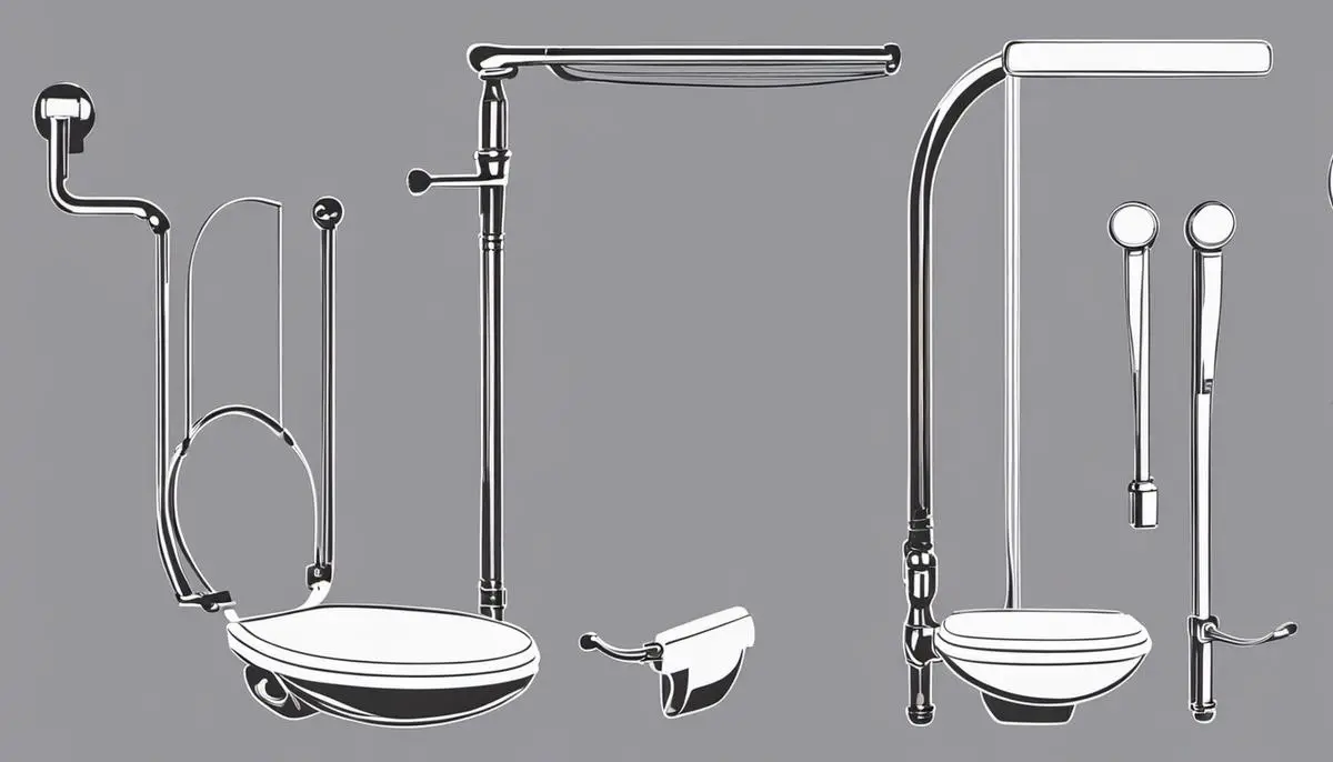 Illustration of different types of toilet seat pins and their features