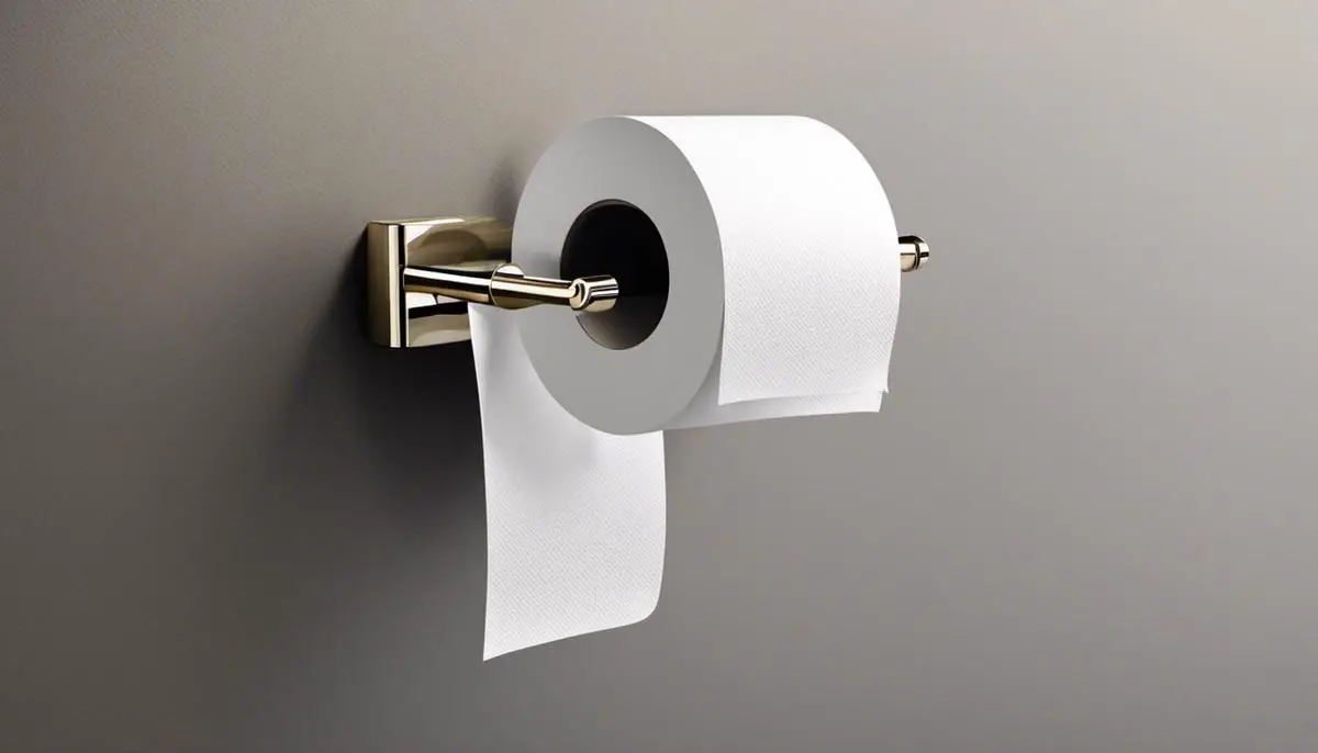 toilet paper holder in a bathroom