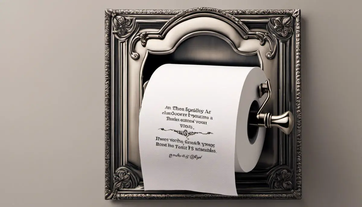 An image of a toilet paper holder, demonstrating what the text refers to