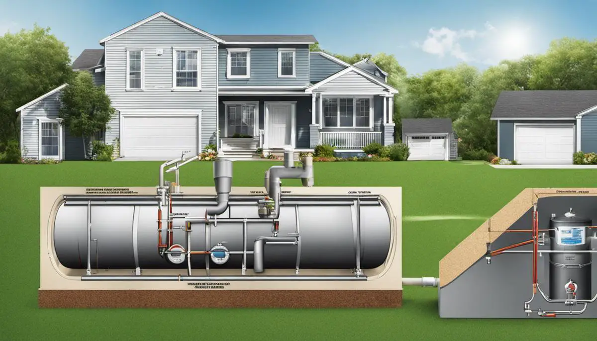 Illustration comparing different types of septic tanks