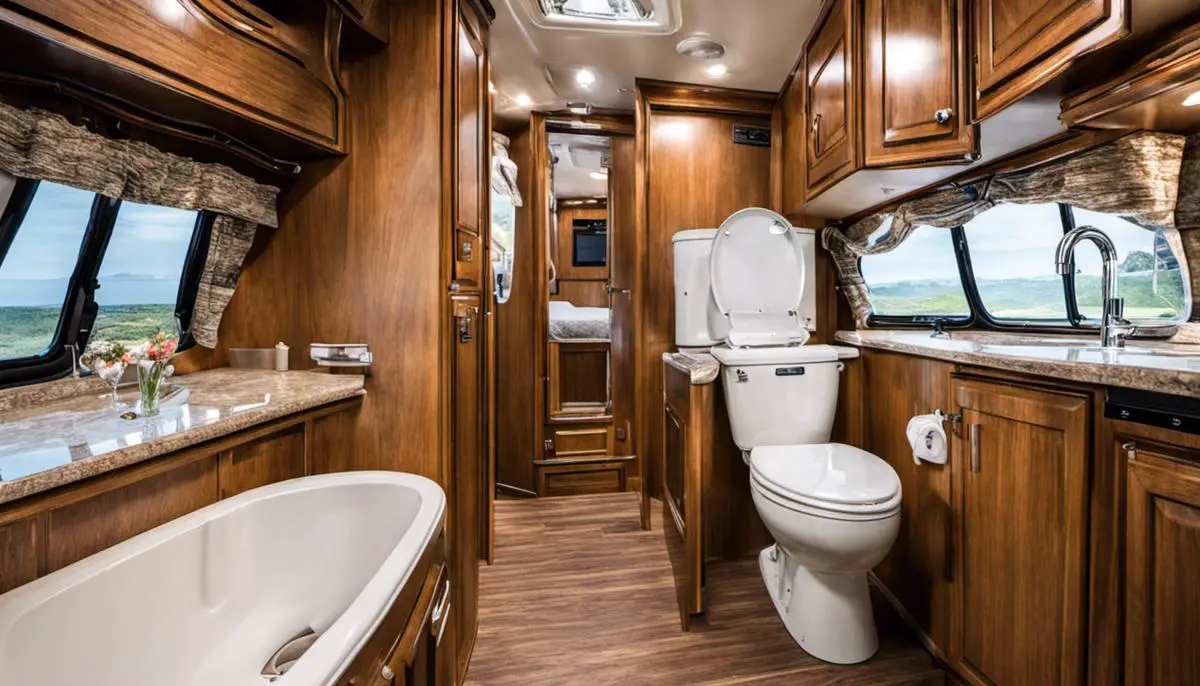 A Thetford toilet inside an RV